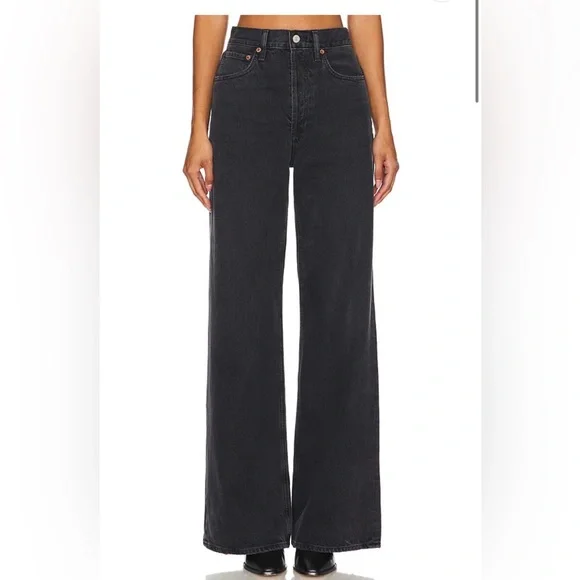 AGOLDE Dame High Rise Wide Leg Jeans in the color Hitch - Picture 1 of 9